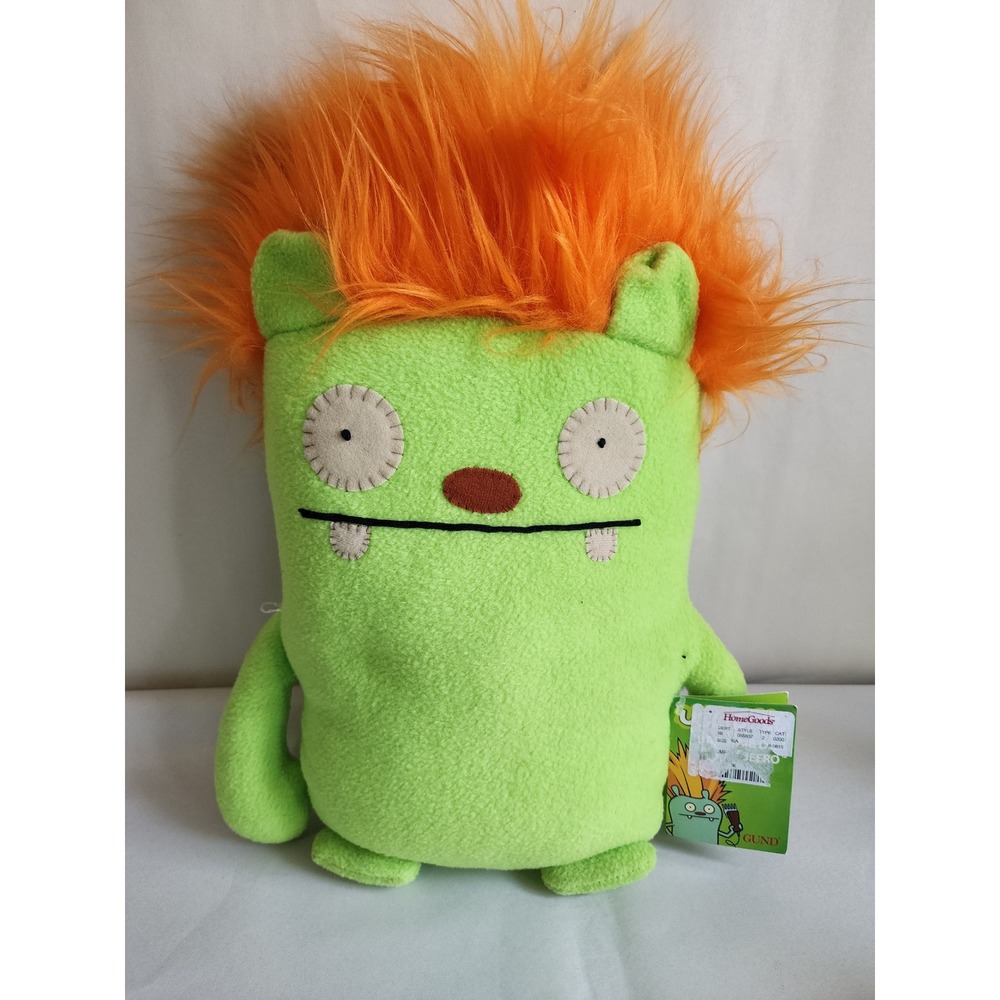 2015 Uglydoll Bad Hair Day Jeero GUND Green Orange Hair Plush Original Tags